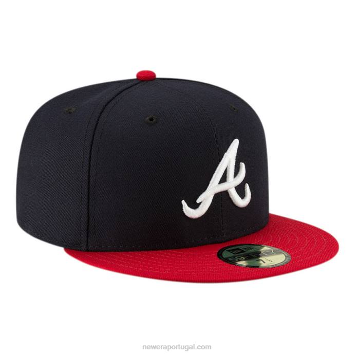 FFTN304 New Era Atlanta Braves autêntico em campo casa boné 59fifty da marinha