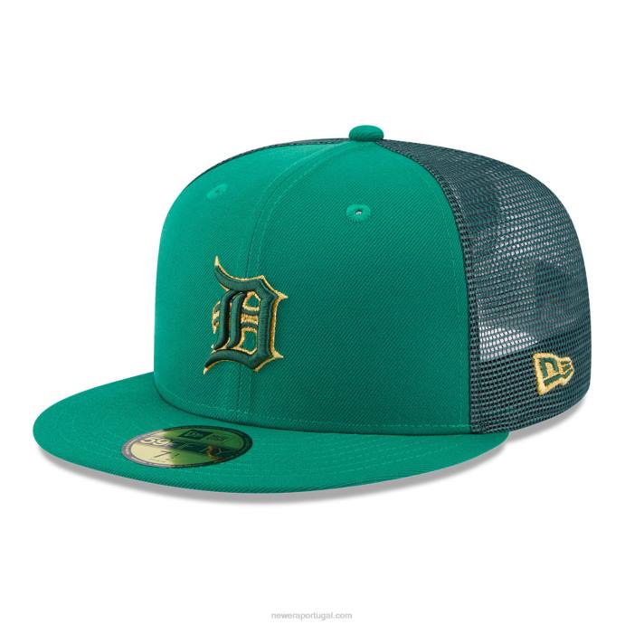 FFTN311 New Era boné detroit tigers dia de são patrício verde 59fifty