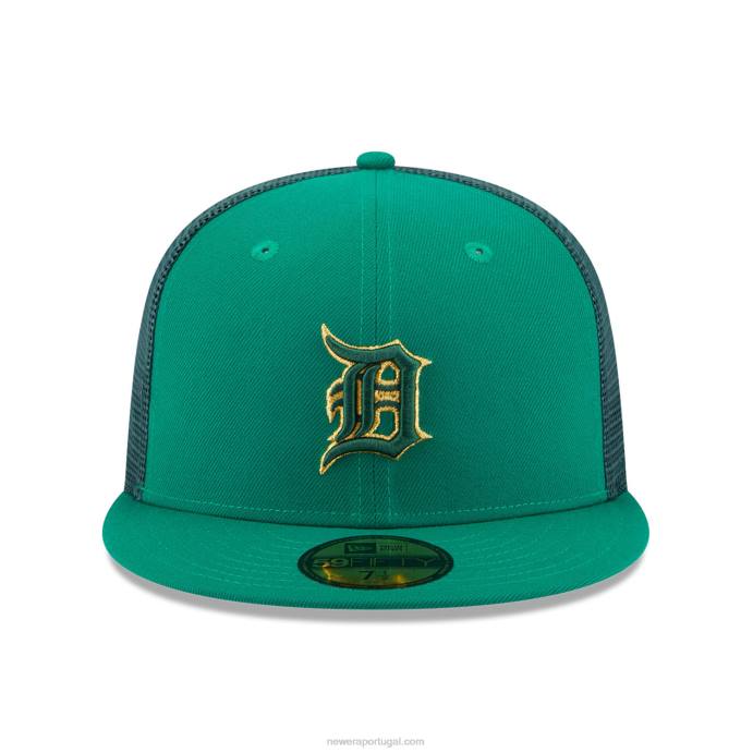 FFTN311 New Era boné detroit tigers dia de são patrício verde 59fifty