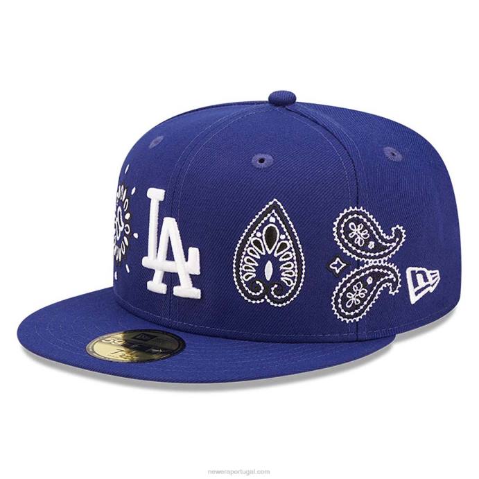 FFTN314 New Era la dodgers mlb boné all over estampado azul paisley 59fifty