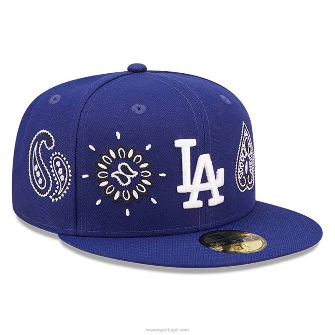 FFTN314 New Era la dodgers mlb boné all over estampado azul paisley 59fifty
