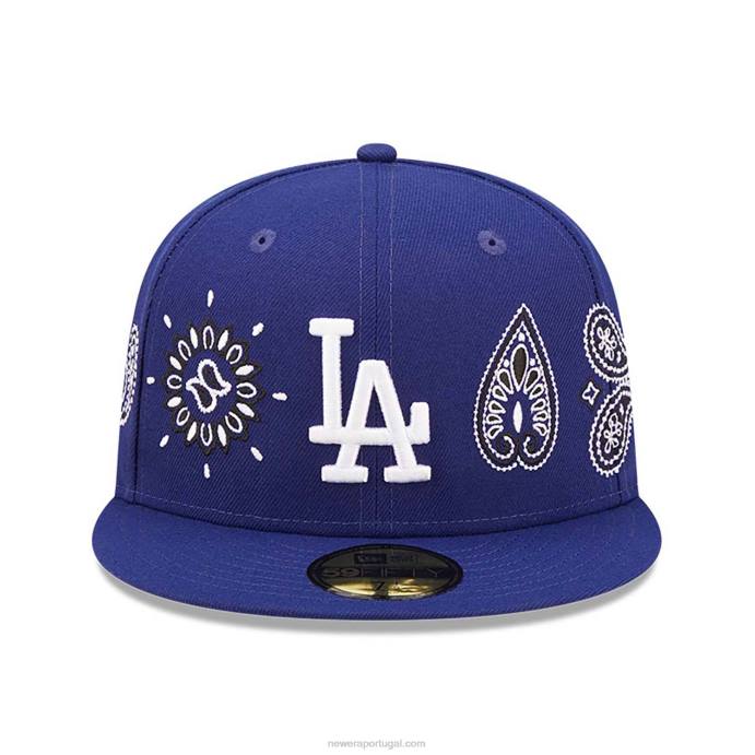 FFTN314 New Era la dodgers mlb boné all over estampado azul paisley 59fifty