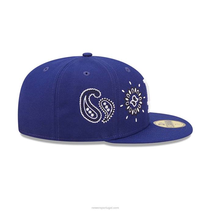 FFTN314 New Era la dodgers mlb boné all over estampado azul paisley 59fifty