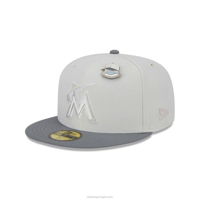 FFTN318 New Era Boné miami marlins outer space grey 59fifty ajustado