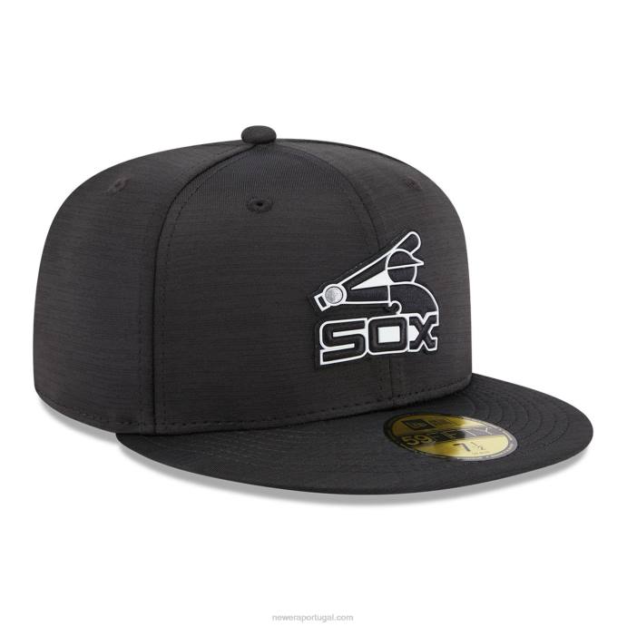 FFTN320 New Era chicago white sox mlb clubhouse boné preto 59fifty