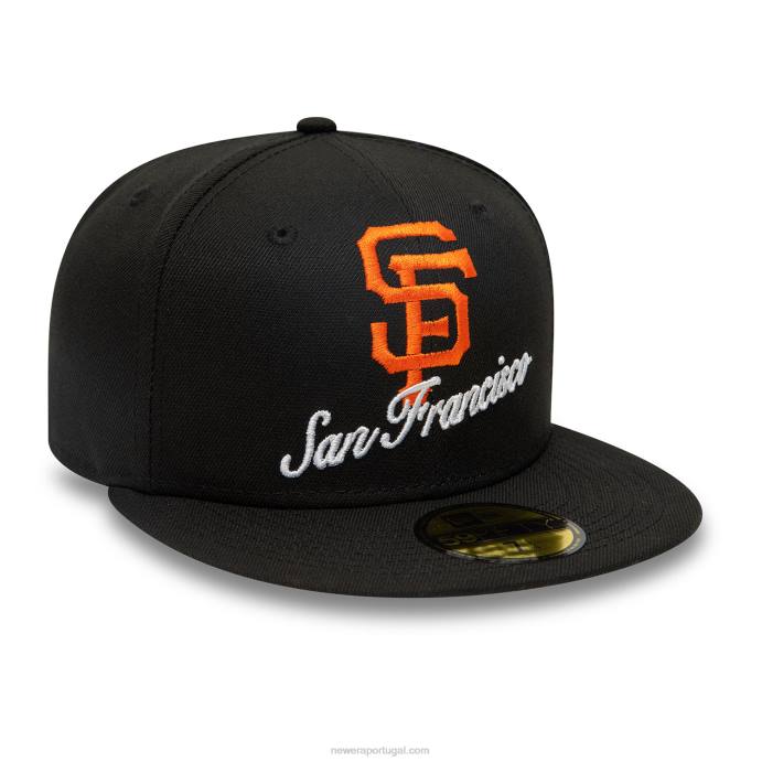 FFTN322 New Era San Francisco Giants Dual Logo Preto 59Fifty Boné Justo