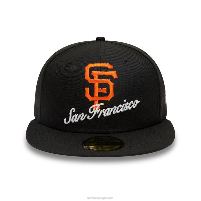 FFTN322 New Era San Francisco Giants Dual Logo Preto 59Fifty Boné Justo