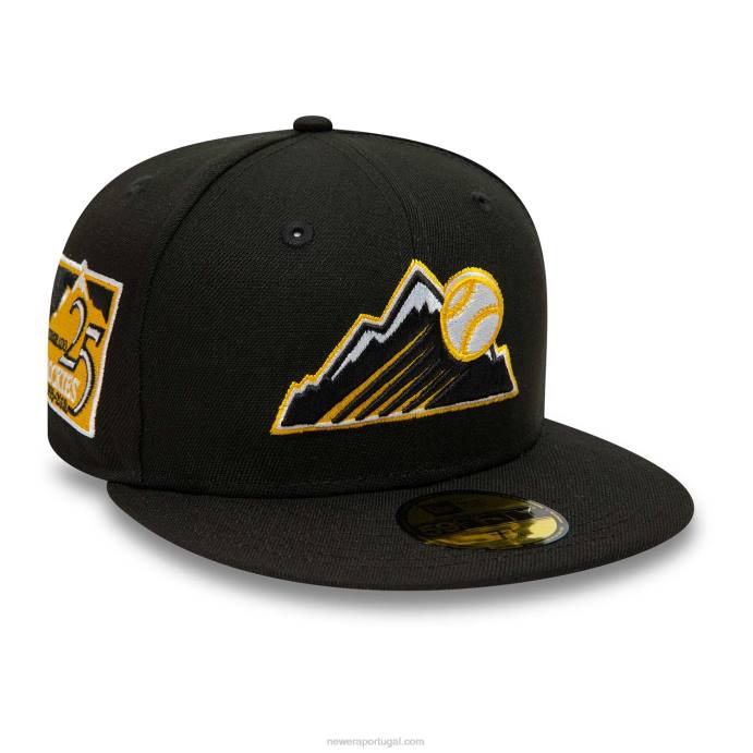 FFTN326 New Era boné preto e amarelo 59fifty colorado rockies