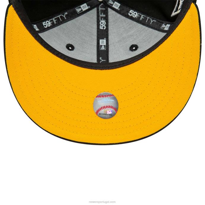 FFTN326 New Era boné preto e amarelo 59fifty colorado rockies