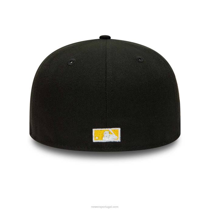 FFTN326 New Era boné preto e amarelo 59fifty colorado rockies