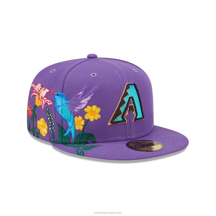 FFTN32 New Era boné justo arizona Diamondbacks mlb Blooming Purple 59Fifty