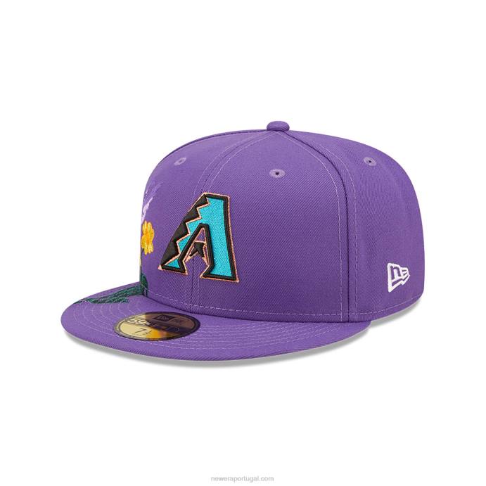 FFTN32 New Era boné justo arizona Diamondbacks mlb Blooming Purple 59Fifty