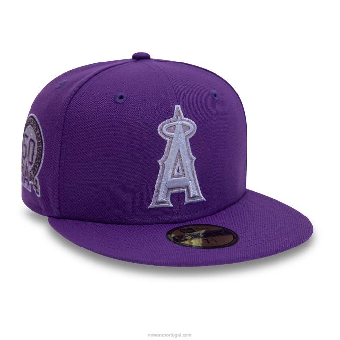 FFTN333 New Era la angeles 50º aniversário boné roxo 59fifty ajustado