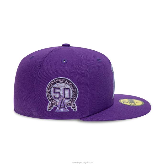 FFTN333 New Era la angeles 50º aniversário boné roxo 59fifty ajustado