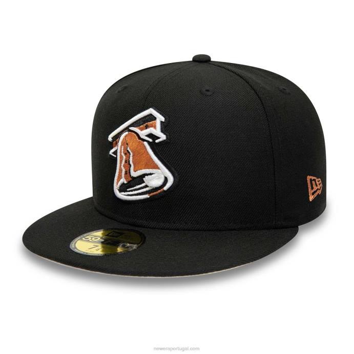 FFTN335 New Era Boné Lehigh Valley IronPigs Milb Preto 59Fifty