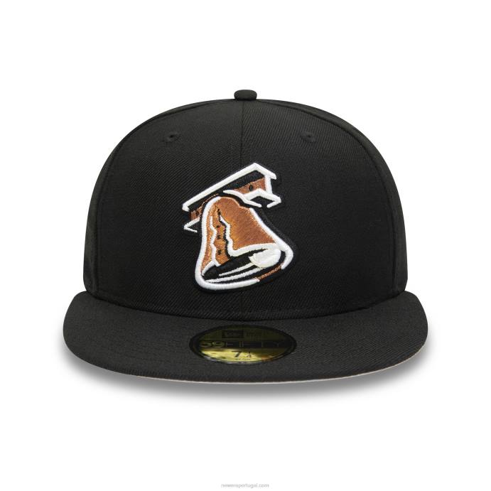 FFTN335 New Era Boné Lehigh Valley IronPigs Milb Preto 59Fifty