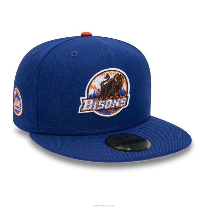 FFTN358 New Era Boné buffalo bisons milb azul royal claro 59fifty