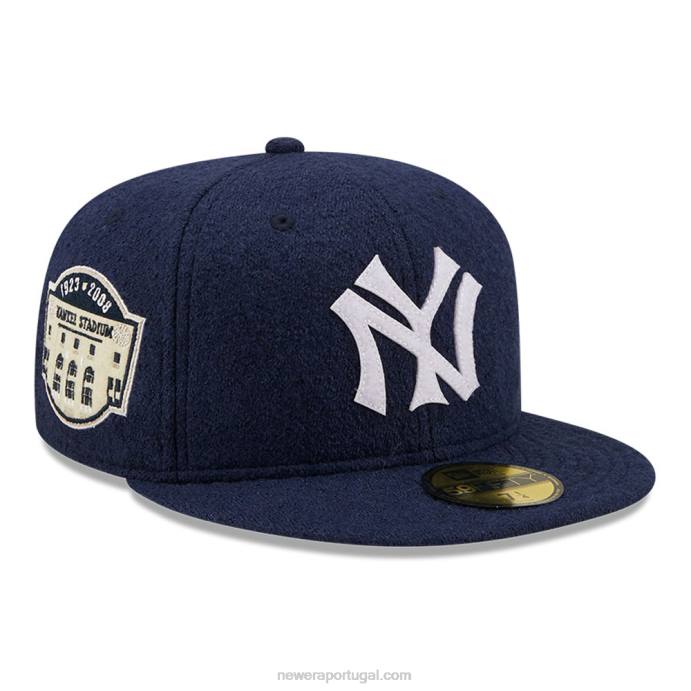 FFTN359 New Era Boné New York Yankees de lã azul marinho 59fifty