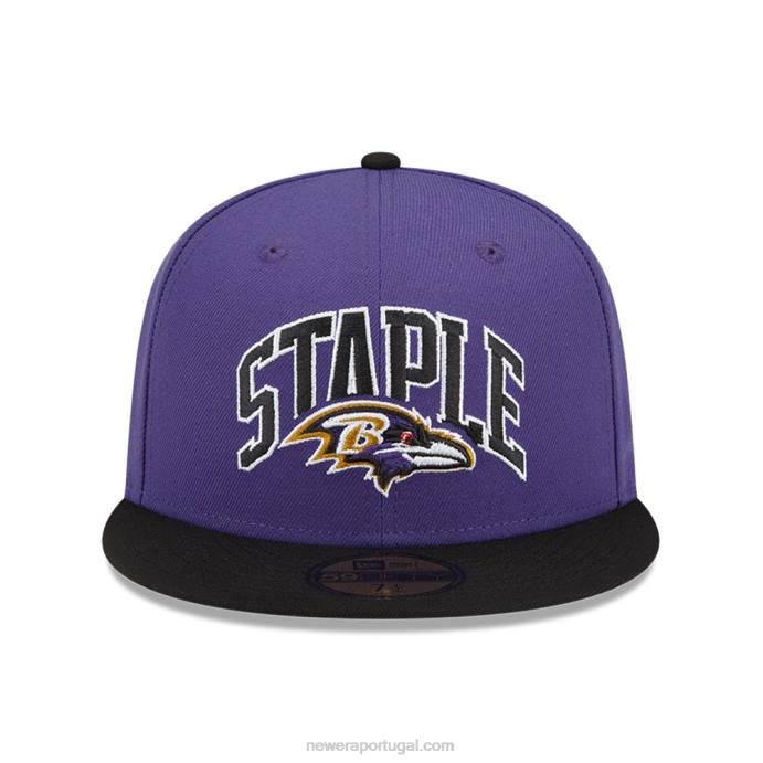 FFTN361 New Era baltimore ravens x boné roxo básico 59fifty