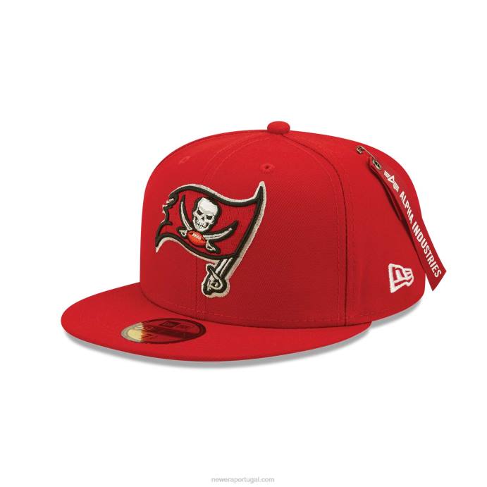 FFTN362 New Era Tampa Bay Buccaneers X Alpha Industries Red 59Fifty Boné Ajustado