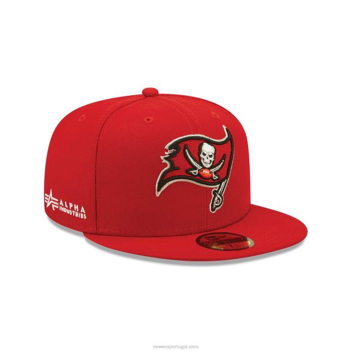 FFTN362 New Era Tampa Bay Buccaneers X Alpha Industries Red 59Fifty Boné Ajustado