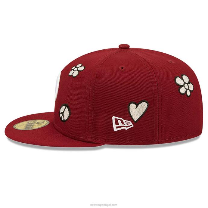 FFTN363 New Era filadélfia phillies mlb luz solar pop vermelho escuro boné 59fifty