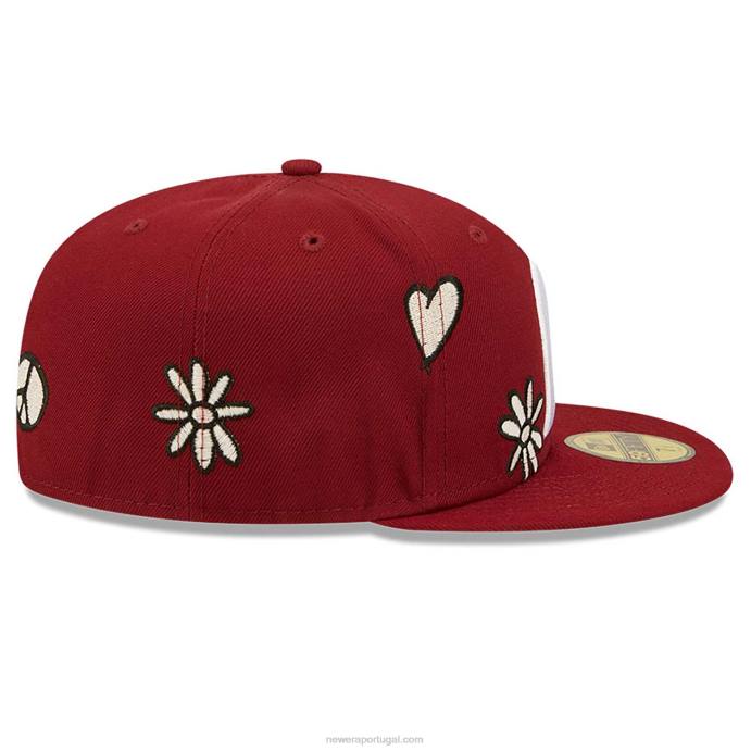 FFTN363 New Era filadélfia phillies mlb luz solar pop vermelho escuro boné 59fifty