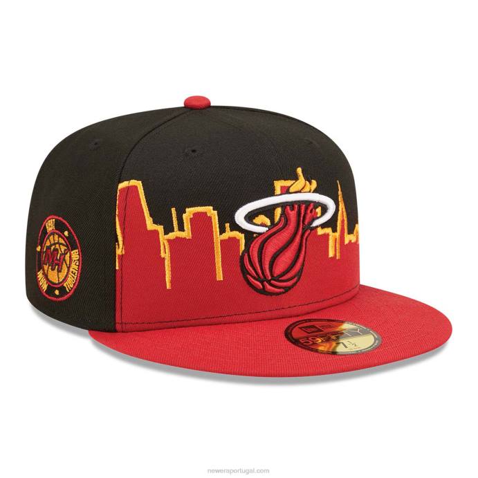 FFTN36 New Era Boné miami heat nba tip off 2022 preto 59fifty