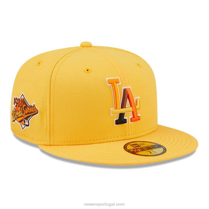 FFTN374 New Era boné justo la dodgers mlb borboleta amarelo 59fifty