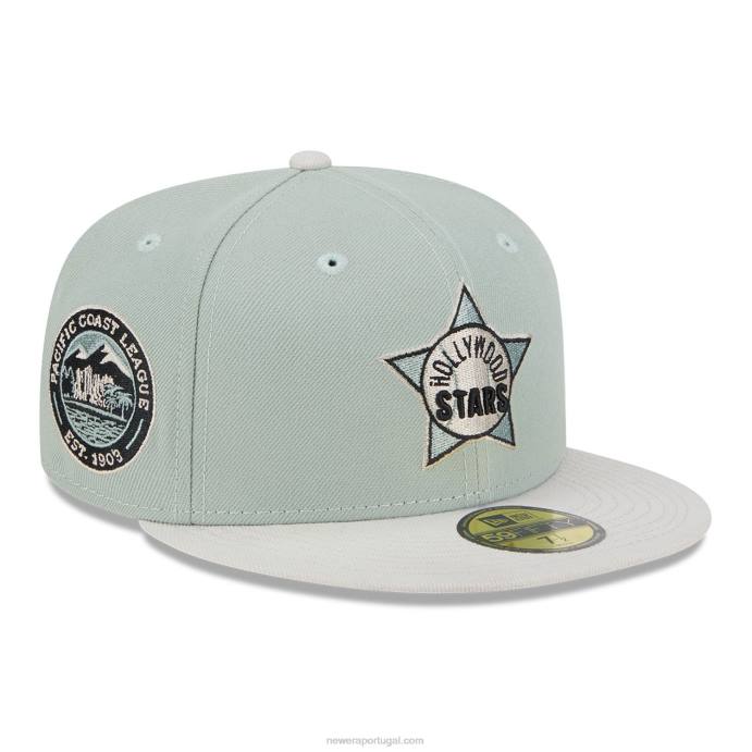 FFTN378 New Era boné ajustado verde 59fifty stars da cidade natal de hollywood