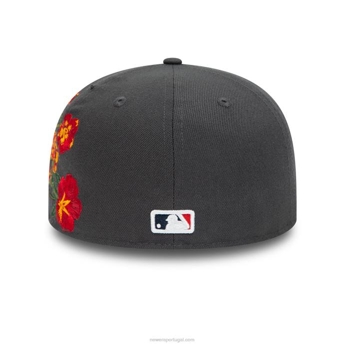 FFTN381 New Era boné boton red sox mlb floral cinza escuro 59fifty