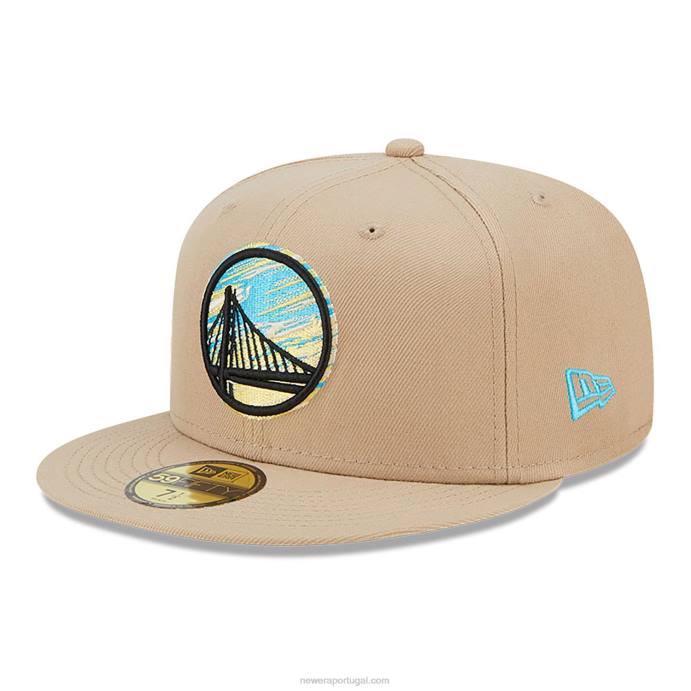FFTN382 New Era Boné Golden State Warriors Team Neon Beige 59Fifty