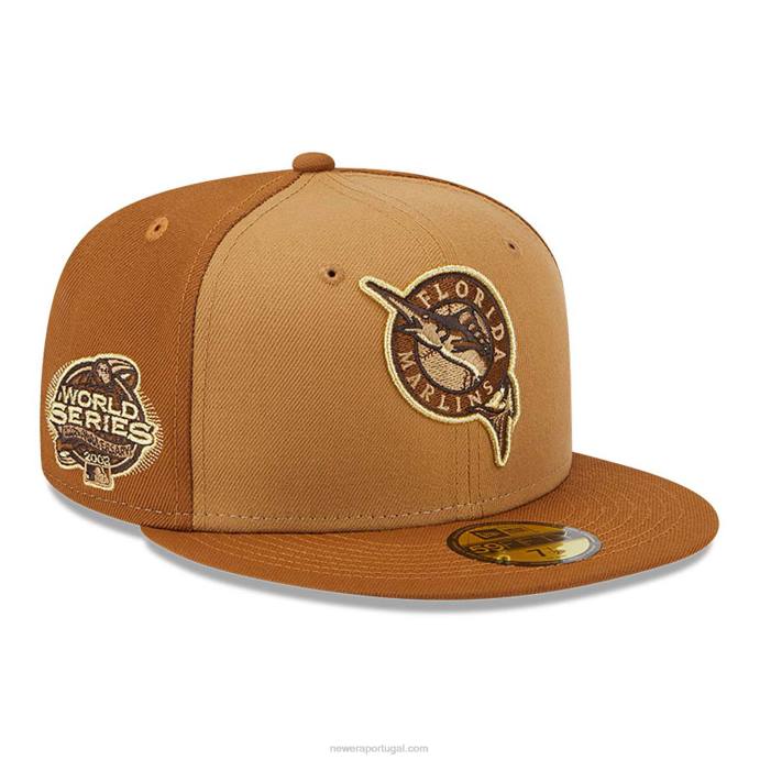 FFTN383 New Era Boné miami marlins tritone marrom 59fifty