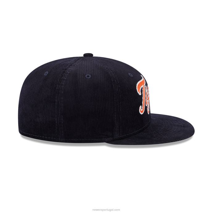 FFTN385 New Era boné ajustado azul marinho 59fifty com cordão vintage detroit tigers