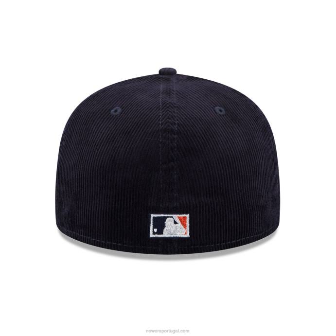 FFTN385 New Era boné ajustado azul marinho 59fifty com cordão vintage detroit tigers