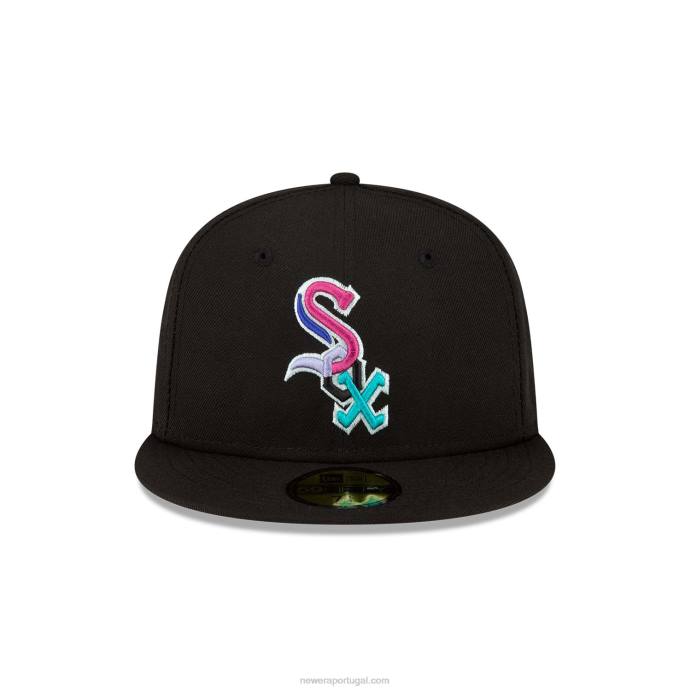 FFTN390 New Era chicago white sox polarlights boné preto 59fifty