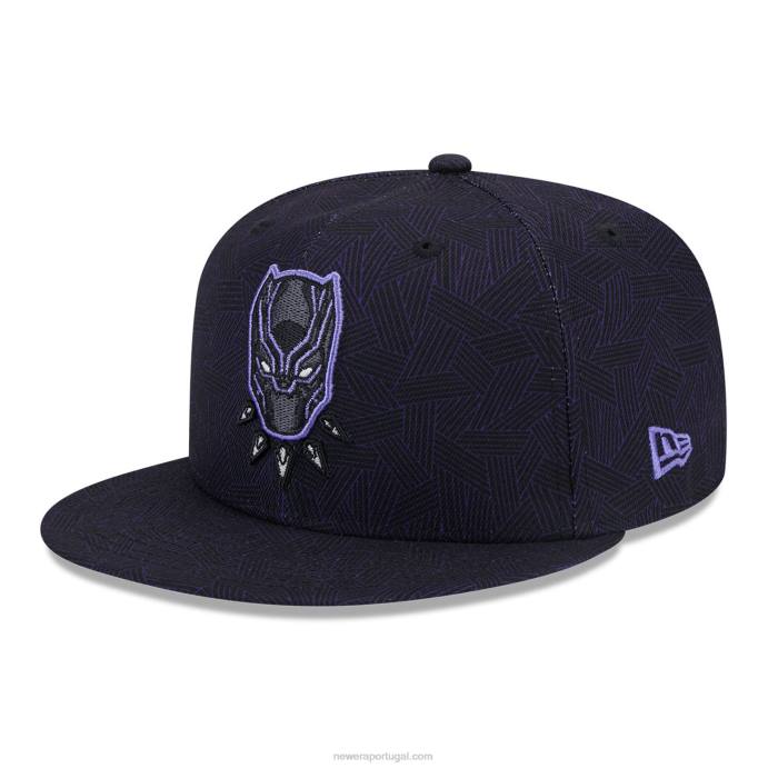 FFTN391 New Era boné preto pantera roxo e preto 59fifty