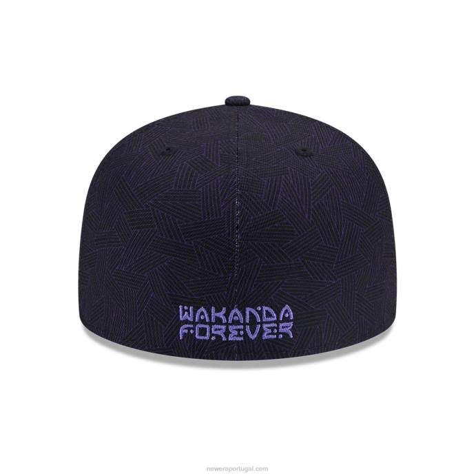 FFTN391 New Era boné preto pantera roxo e preto 59fifty