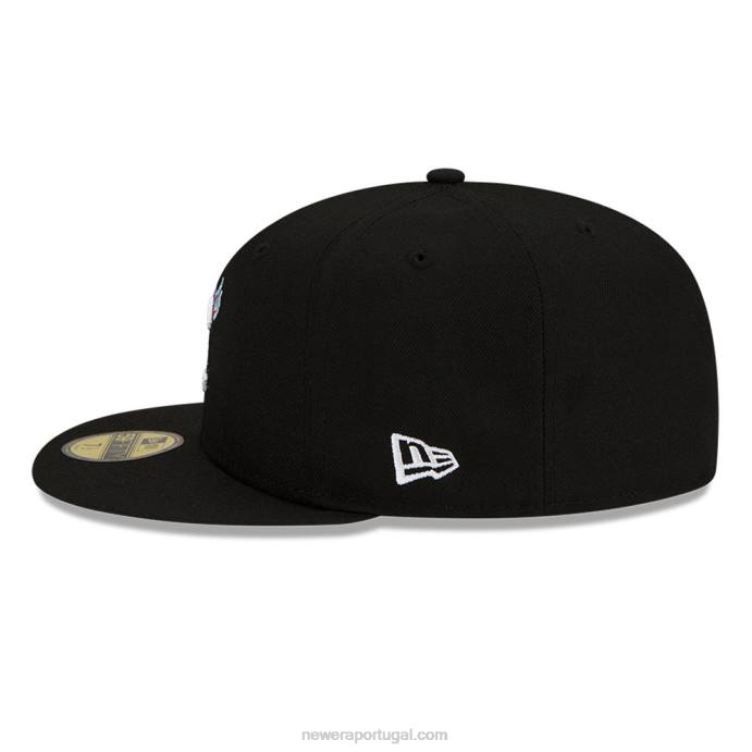 FFTN396 New Era Boné chicago cubs mlb team fire preto 59fifty