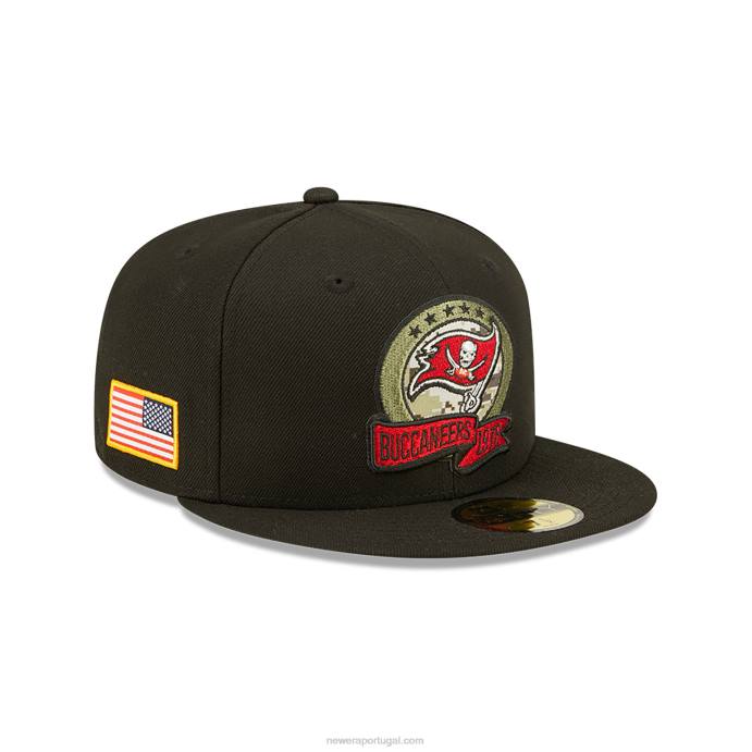 FFTN399 New Era tampa bay buccaneers saudação nfl para servir boné preto 59fifty