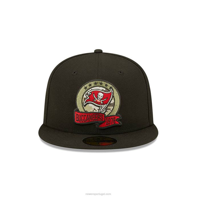 FFTN399 New Era tampa bay buccaneers saudação nfl para servir boné preto 59fifty