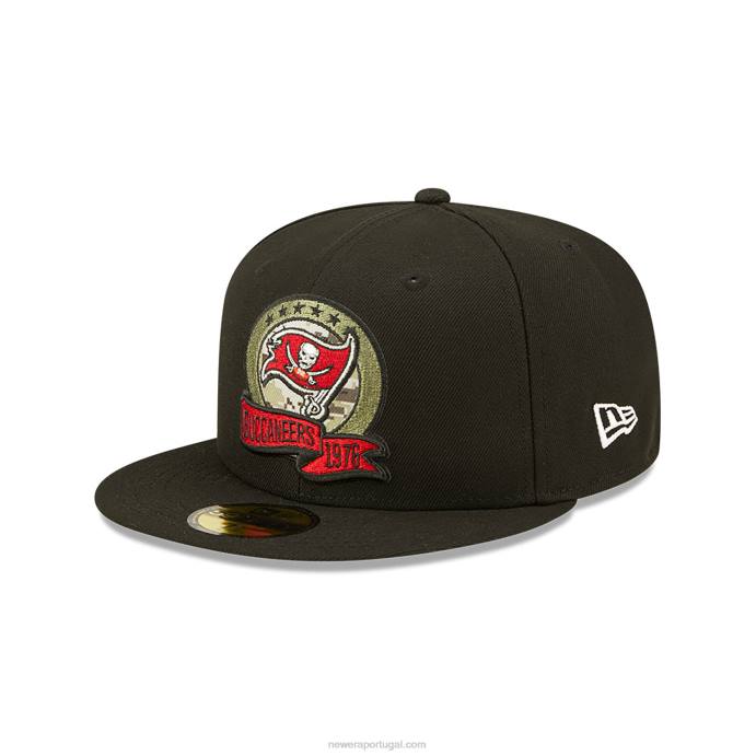 FFTN399 New Era tampa bay buccaneers saudação nfl para servir boné preto 59fifty