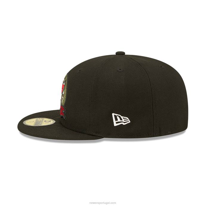 FFTN399 New Era tampa bay buccaneers saudação nfl para servir boné preto 59fifty
