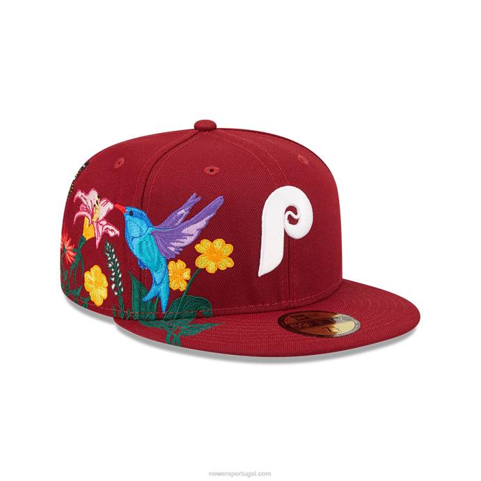FFTN404 New Era philadelphia phillies mlb blooming red dark red 59fifty boné justo
