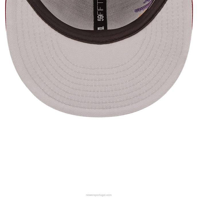 FFTN404 New Era philadelphia phillies mlb blooming red dark red 59fifty boné justo