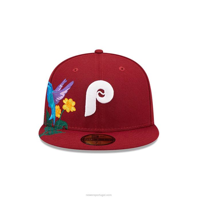 FFTN404 New Era philadelphia phillies mlb blooming red dark red 59fifty boné justo