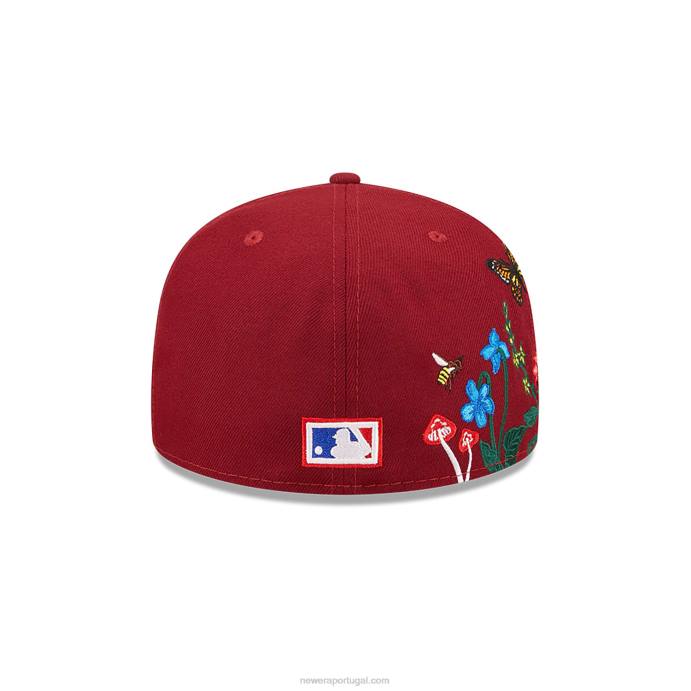 FFTN404 New Era philadelphia phillies mlb blooming red dark red 59fifty boné justo