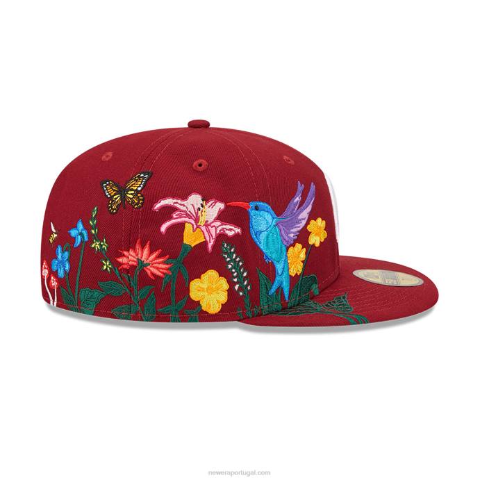 FFTN404 New Era philadelphia phillies mlb blooming red dark red 59fifty boné justo