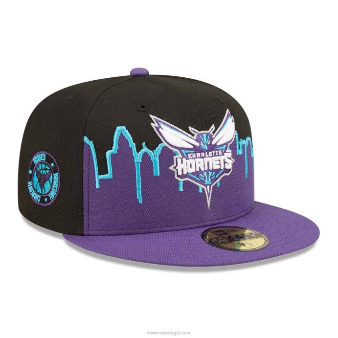 FFTN408 New Era charlotte hornets nba tip off 2022 boné preto 59fifty