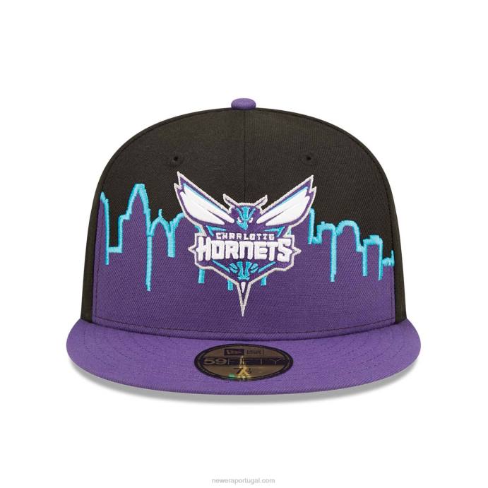FFTN408 New Era charlotte hornets nba tip off 2022 boné preto 59fifty
